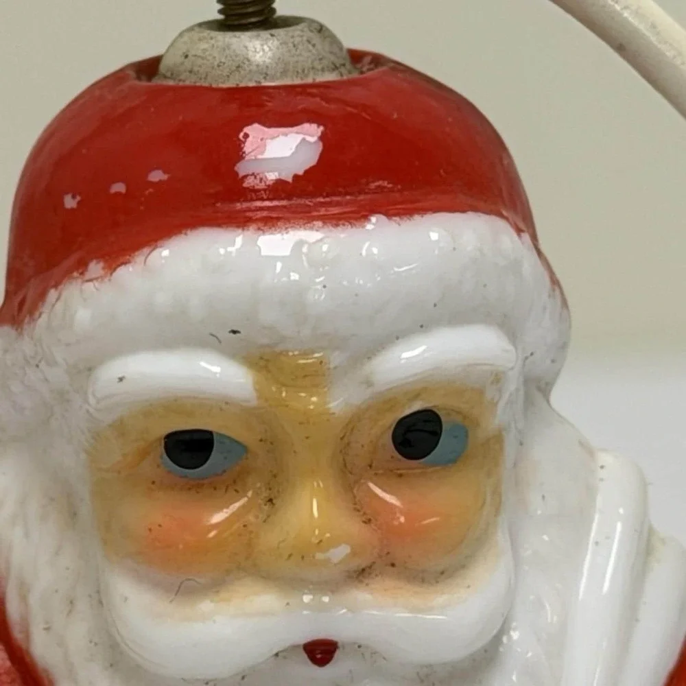 Vintage 1965 Twinkle Christmas Santa Claus Lantern Battery Operated UNTESTED MCM